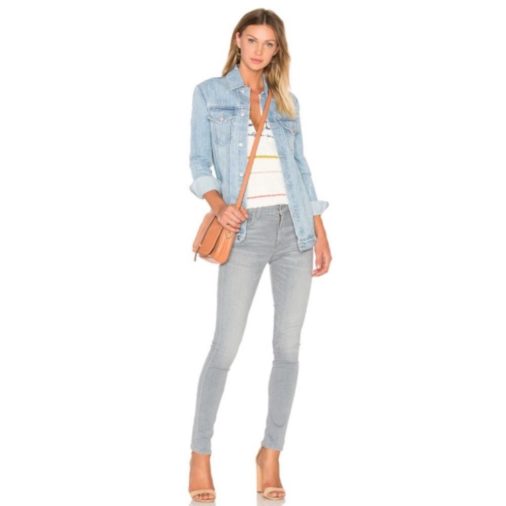 AGOLDE Sophie High Rise Skinny Stretch Jeans in Fame (Gray) 27